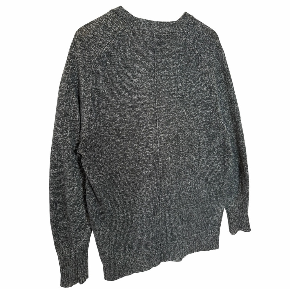 Brochu Walker Blue Cotton Linen Cardigan Sweater Sz M Relaxed Minimalist - Picture 9 of 13